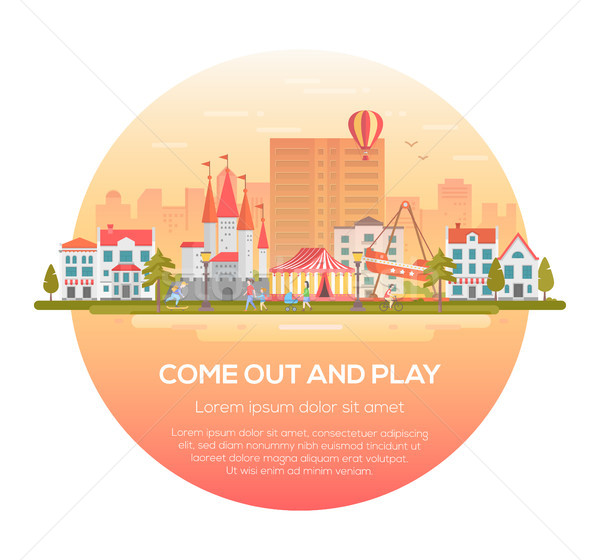 Come out and play - modern vector illustration Stock photo © Decorwithme