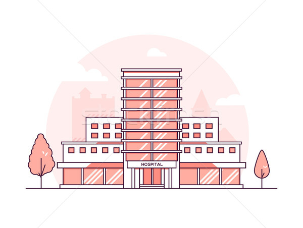 Foto stock: Hospital · edificio · moderna · delgado · línea · diseno