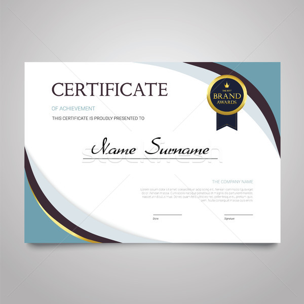 Certificate - horizontal elegant vector document Stock photo © Decorwithme