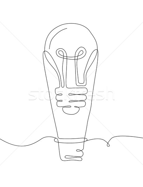 Lightbulb - one line design style illustration Stock photo © Decorwithme