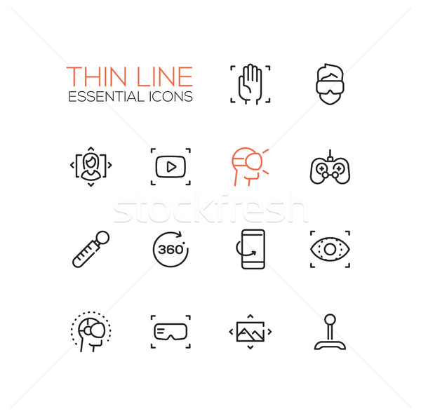 Virtual Reality - Thin Single Line Icons Set Stock photo © Decorwithme