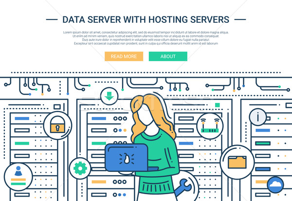 Datos servidor Hosting línea diseno sitio web Foto stock © Decorwithme