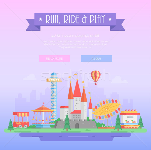 Run, ride and play - modern vector illustration Stock photo © Decorwithme