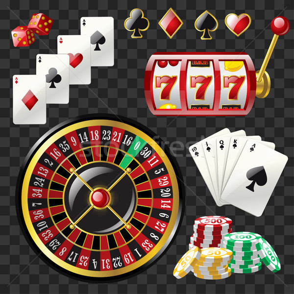 Set of casino objects - modern vector realistic isolated clip art Stock photo © Decorwithme