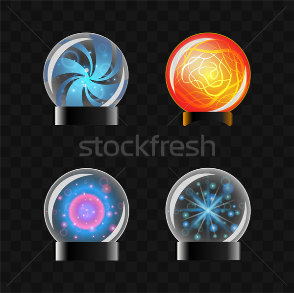 Fortune Sphere - vector set of magical balls clip art Stock photo © Decorwithme