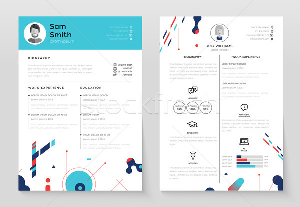 Personal CV- set of modern vector template illustrations Stock photo © Decorwithme