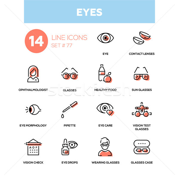 Eyes - line design icons set Stock photo © Decorwithme