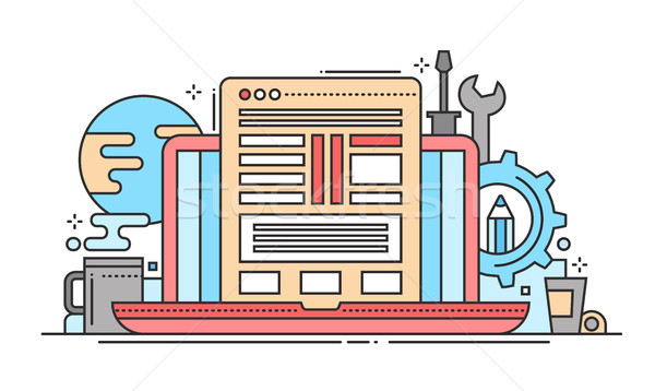 Programlama araçları hat dizayn web sitesi afiş Stok fotoğraf © Decorwithme