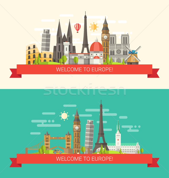 [[stock_photo]]: Illustration · design · célèbre · européenne · monde · affaires