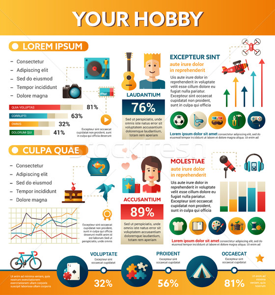 Your Hobby - poster, brochure cover template Stock photo © Decorwithme