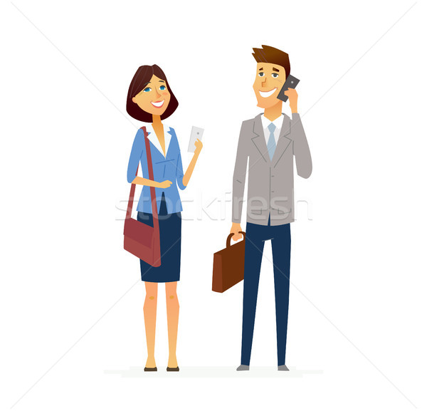 Gens d'affaires illustration modernes design affaires couple [[stock_photo]] © Decorwithme