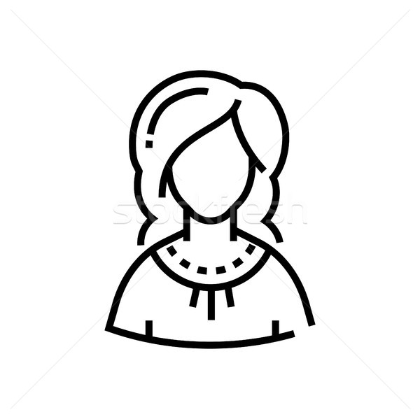 Woman - line design single isolated icon Stock photo © Decorwithme