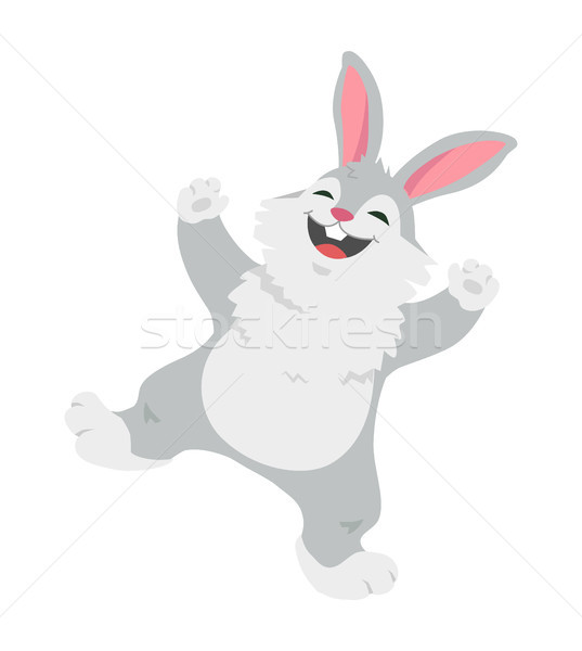 Cheerful rabbit - colorful cartoon character vector illustration Stock photo © Decorwithme