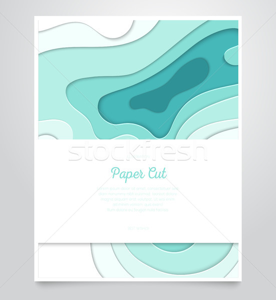 Sea wave abstract layout - vector paper cut banner Stock photo © Decorwithme