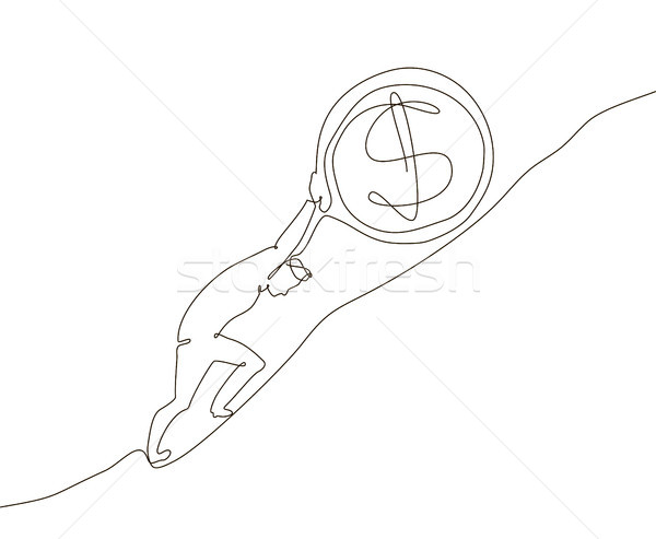Money making - one line design style illustration Stock photo © Decorwithme