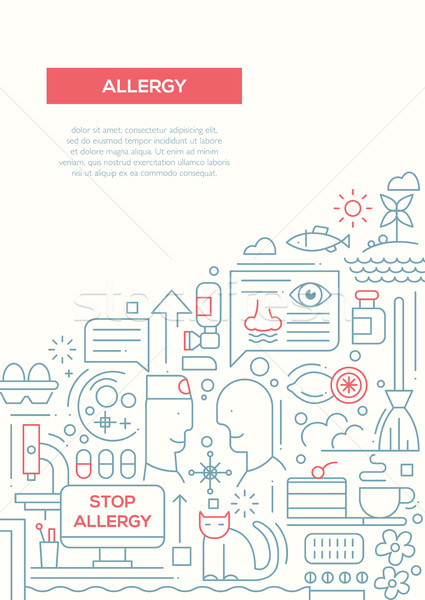 Foto d'archivio: Allergia · line · design · brochure · poster · modello