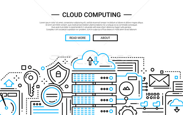 Cloud Computing - line design website banner Stock photo © Decorwithme