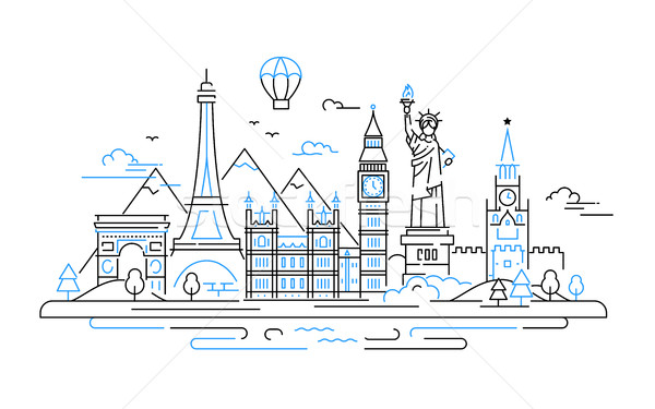 Countries - vector line travel illustration Stock photo © Decorwithme