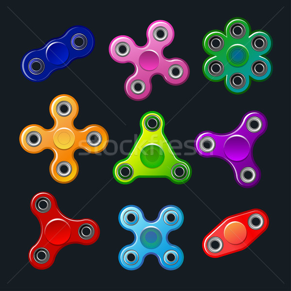 Hand spinners - modern flat vector objects Stock photo © Decorwithme