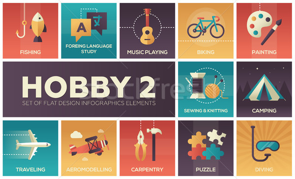 Hobby - set of flat design infographics elements Stock photo © Decorwithme