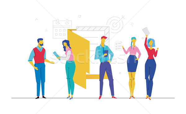 Business meeting - flat design style colorful illustration Stock photo © Decorwithme