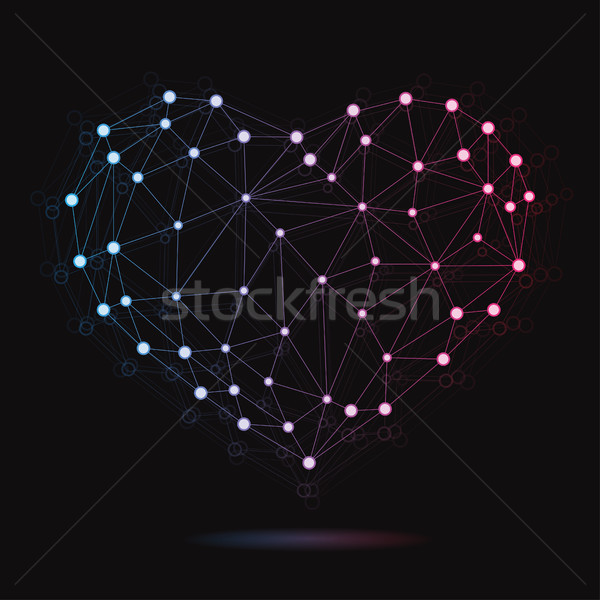 Illustration of modern vector atomic heart Stock photo © Decorwithme