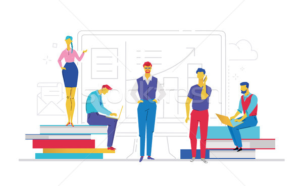Office workers - flat design style colorful illustration Stock photo © Decorwithme