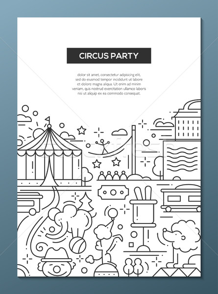 Circus carnaval partij lijn ontwerp eenvoudige Stockfoto © Decorwithme