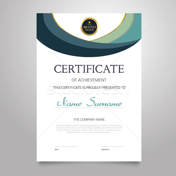 Certificate Template - vertical elegant vector document Stock photo © Decorwithme