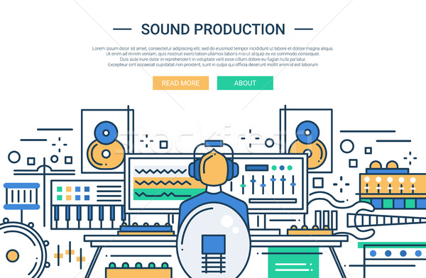 Ses üretim web sitesi afiş şablon Stok fotoğraf © Decorwithme