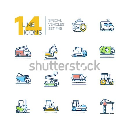 Special vehicles - line design icons set Stock photo © Decorwithme