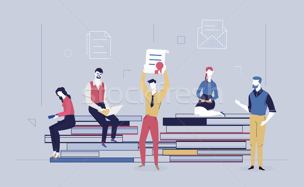 Business success - flat design style colorful illustration Stock photo © Decorwithme