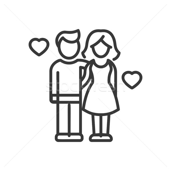 Love and Unity - vector modern line design illustrative icon Stock photo © Decorwithme