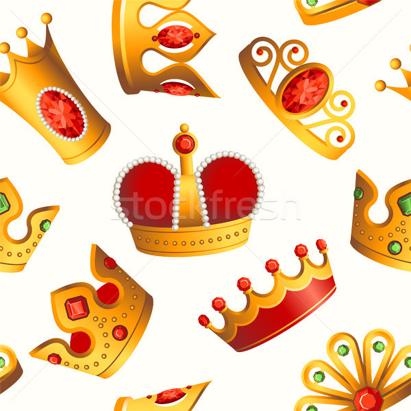 Crowns pattern - seamless modern material design background Stock photo © Decorwithme