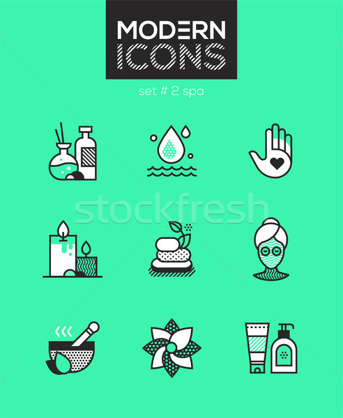 Beauty spa - set of line design style icons Stock photo © Decorwithme