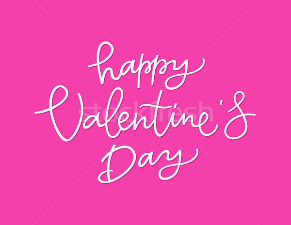 Happy Valentines Day - vector hand drawn brush pen lettering Stock photo © Decorwithme