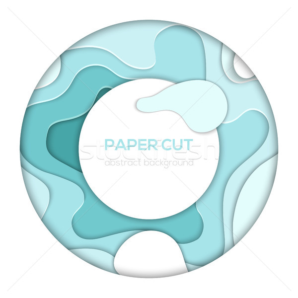 Turquois abstract layout - vector paper cut banner Stock photo © Decorwithme