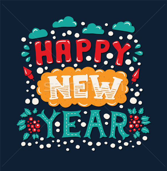 Happy New Year Vintage Poster Stock photo © Decorwithme