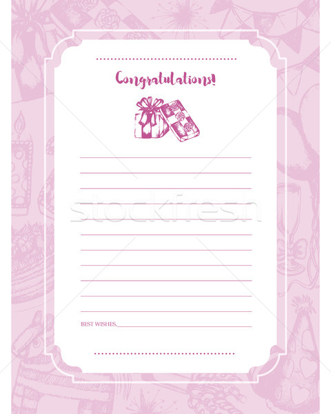 Happy Birthday - hand drawn template card. Stock photo © Decorwithme
