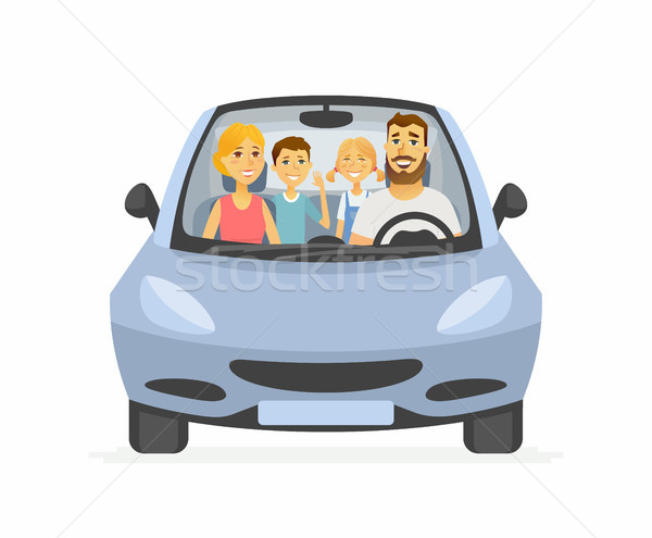 Family trip - cartoon people character isolated illustration Stock photo © Decorwithme