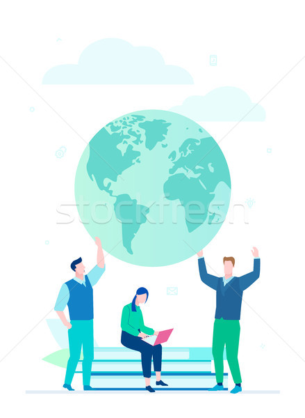 Worldwide business - flat design style colorful illustration Stock photo © Decorwithme