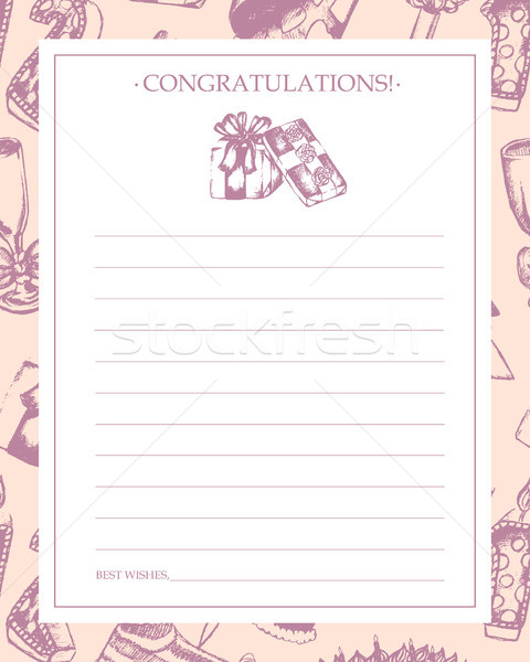 Happy Birthday - hand drawn template card. Stock photo © Decorwithme