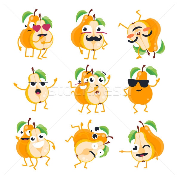 Funny pears - vector isolated cartoon emoticons Stock photo © Decorwithme