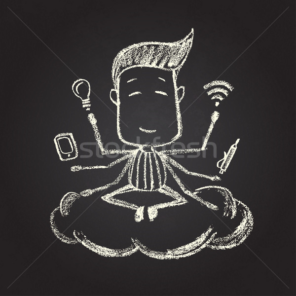 Illustration of chalked character Stock photo © Decorwithme
