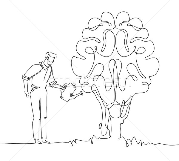 Personal development - one continuous line design style illustration Stock photo © Decorwithme