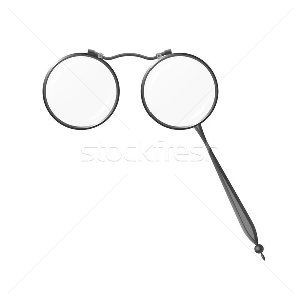 Vintage grey spectacles lorgnette - modern vector realistic isolated object illustration Stock photo © Decorwithme