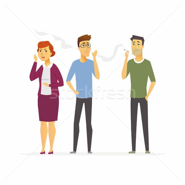 Stop smoking - cartoon people character isolated illustration Stock photo © Decorwithme