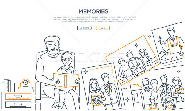 Сток-фото: Воспоминания · линия · дизайна · стиль · баннер · белый