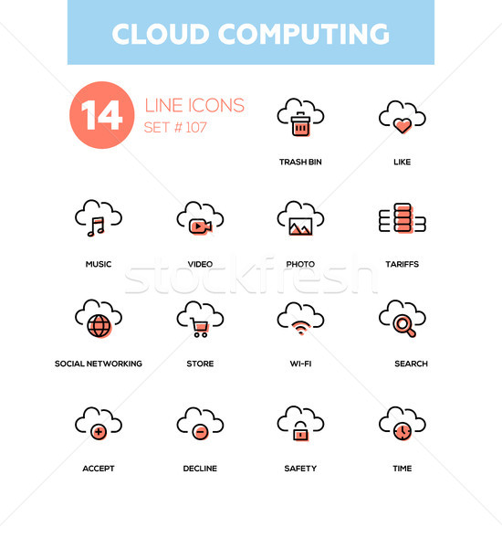 Cloud Computing modernen line Design groß Stock foto © Decorwithme