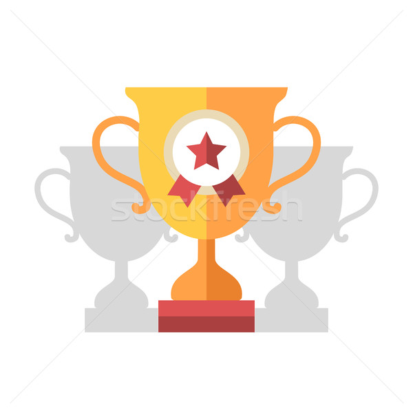 Award Cup flat design single icon Stock photo © Decorwithme